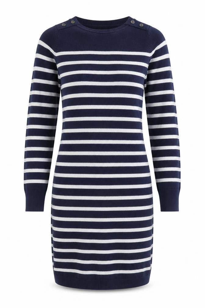 JoJo Maman Bébé Women's Blue Striped Shift Dress Size S