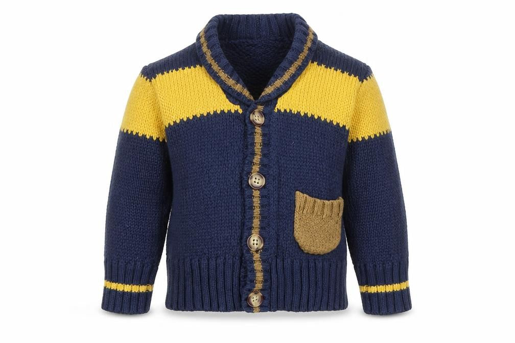 mamas & papas Boys Blue Collared Cardigan 1-2 Years