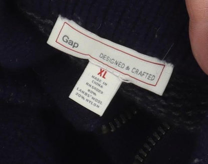 Gap Men's Blue XL Knit Wool Toggle Jacket