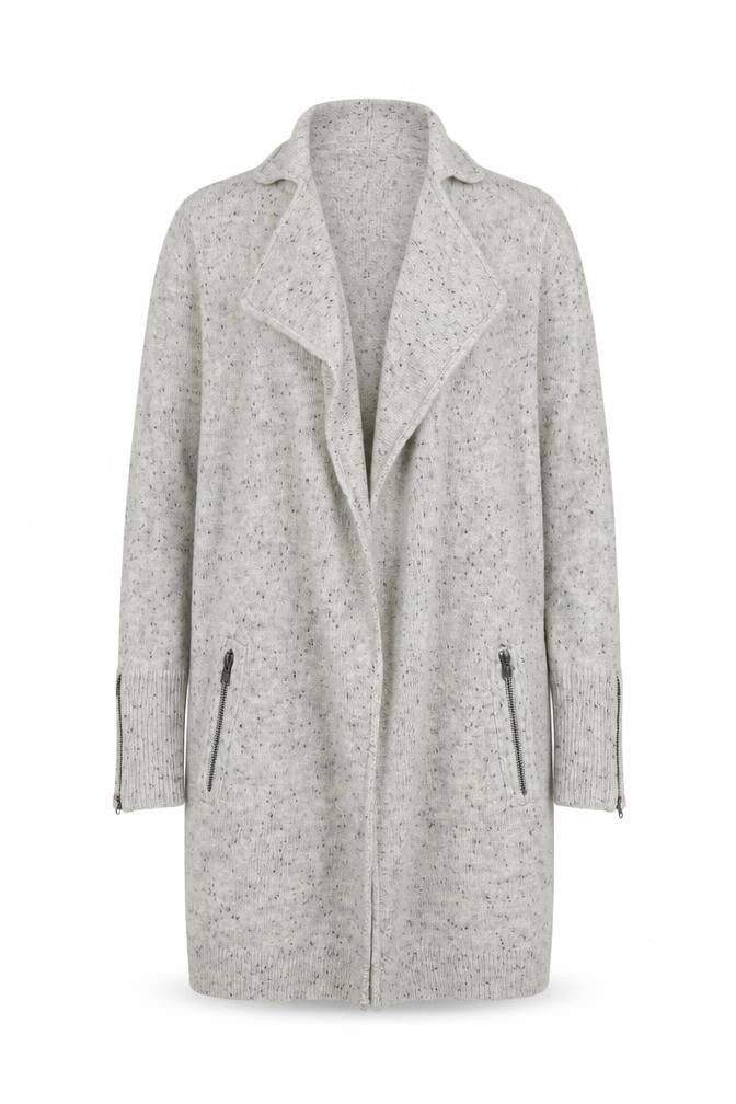 Mint Velvet Women's Grey Cardigan Size 10 with Zip Accents
