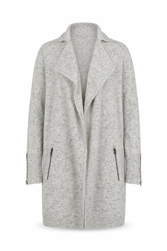 Mint Velvet Women's Grey Cardigan Size 10 with Zip Accents