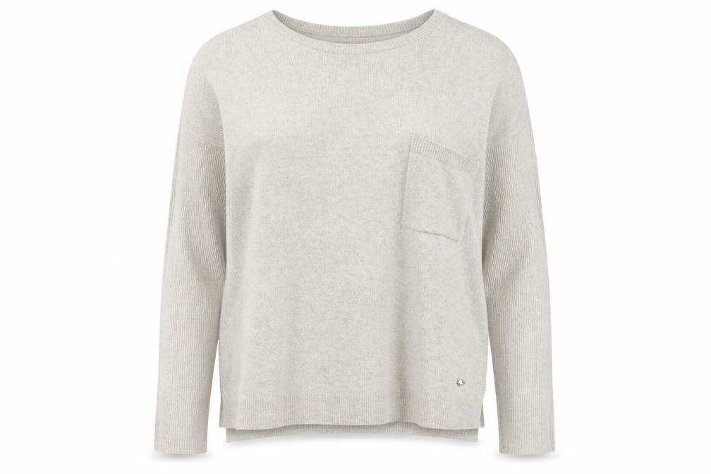 SET Women's Beige Pullover Jumper Crew Neck Size 8