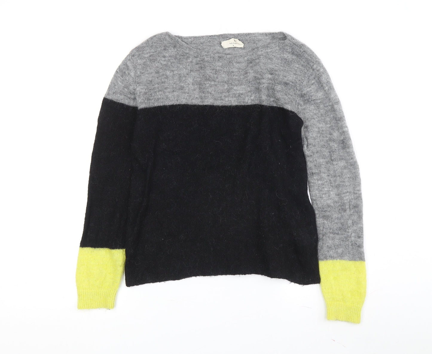 Harris Wilson Women's Black Grey Yellow Pullover Jumper S