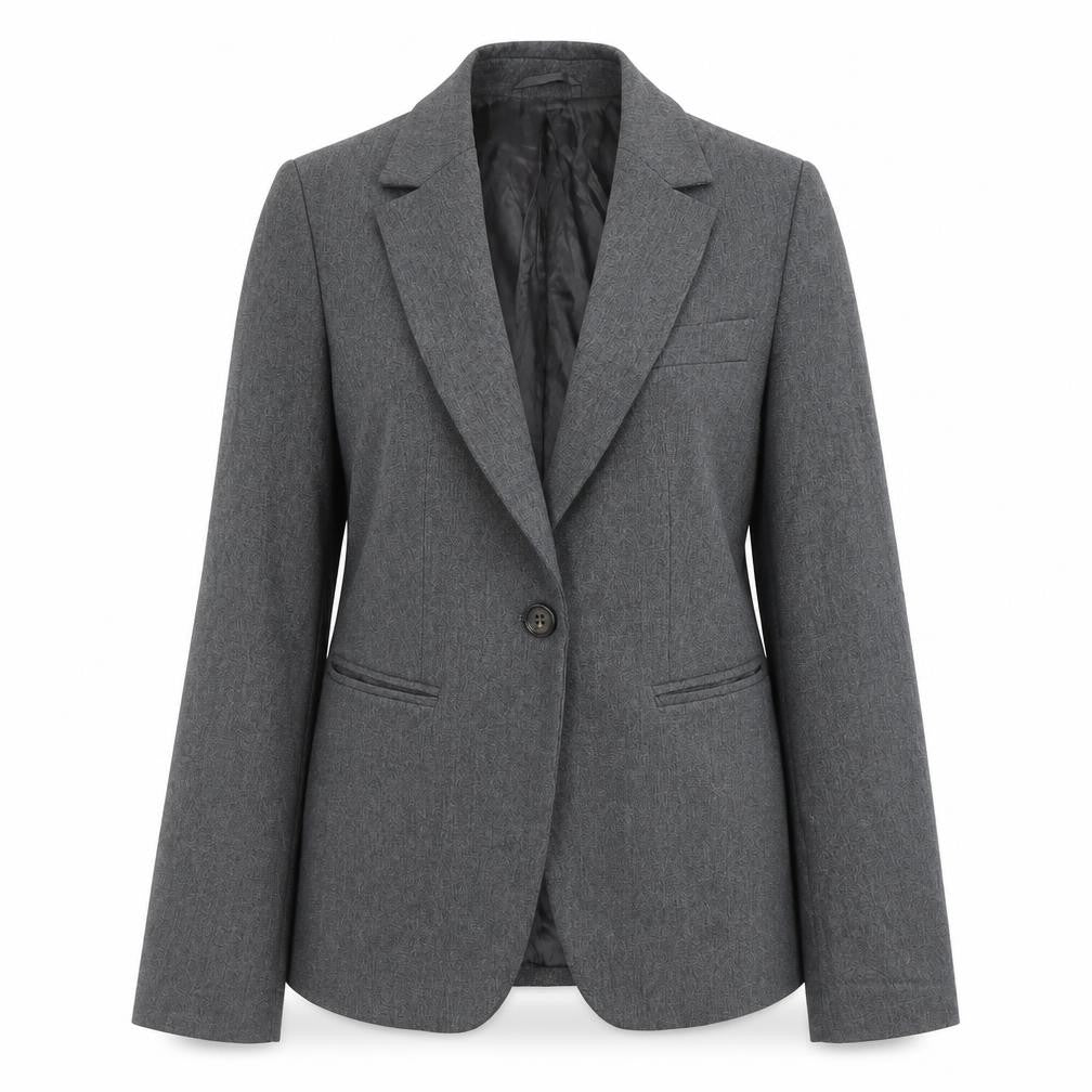 United Colors of Benetton Women's Grey Polyester Blend Blazer Jacket Size 10