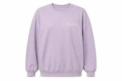 Disney Women's Purple Stitch Sweatshirt S, Graphic Print