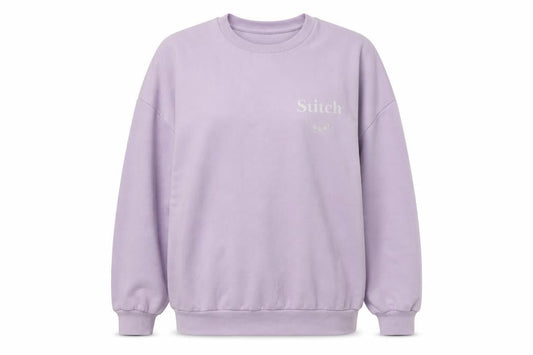 Disney Women's Purple Stitch Sweatshirt S, Graphic Print