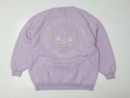 Disney Women's Purple Stitch Sweatshirt S, Graphic Print