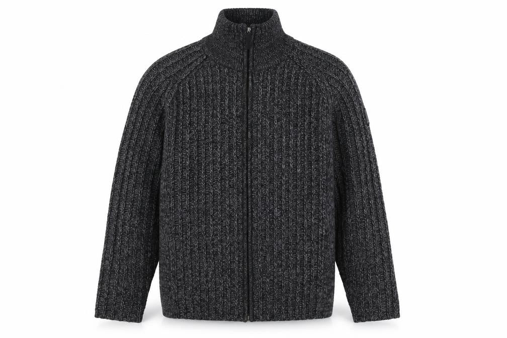Next Men's Black Cable-Knit Full Zip Jumper Large