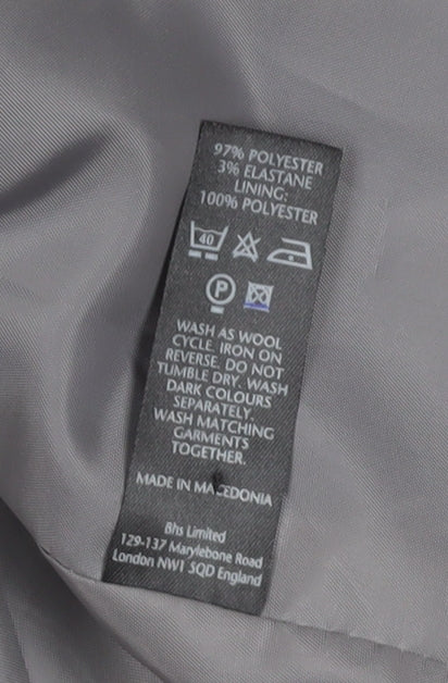 BHS Women's Grey Single-Breasted Suit Jacket Size 14
