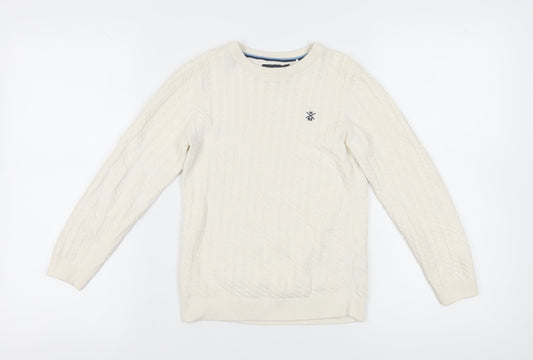 Next Girls Ivory Cotton Pullover Jumper, Size 8 Years