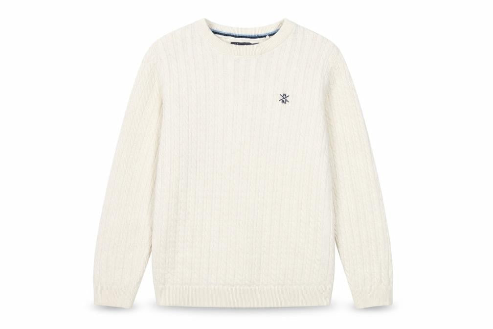 Next Girls Ivory Cotton Pullover Jumper, Size 8 Years