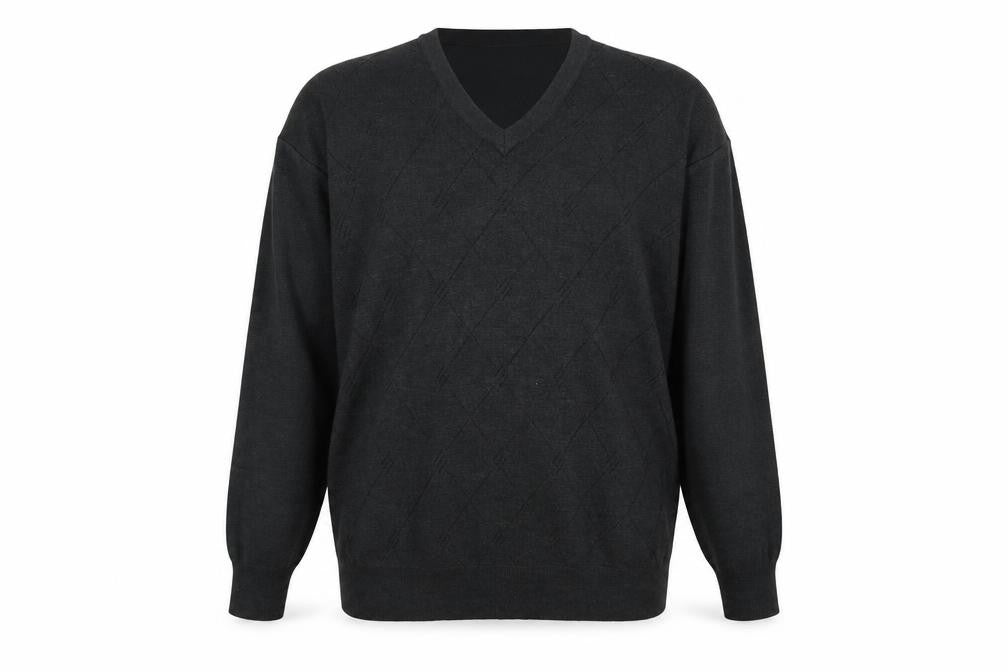 Platinum Men's Black V-Neck Pullover Jumper L