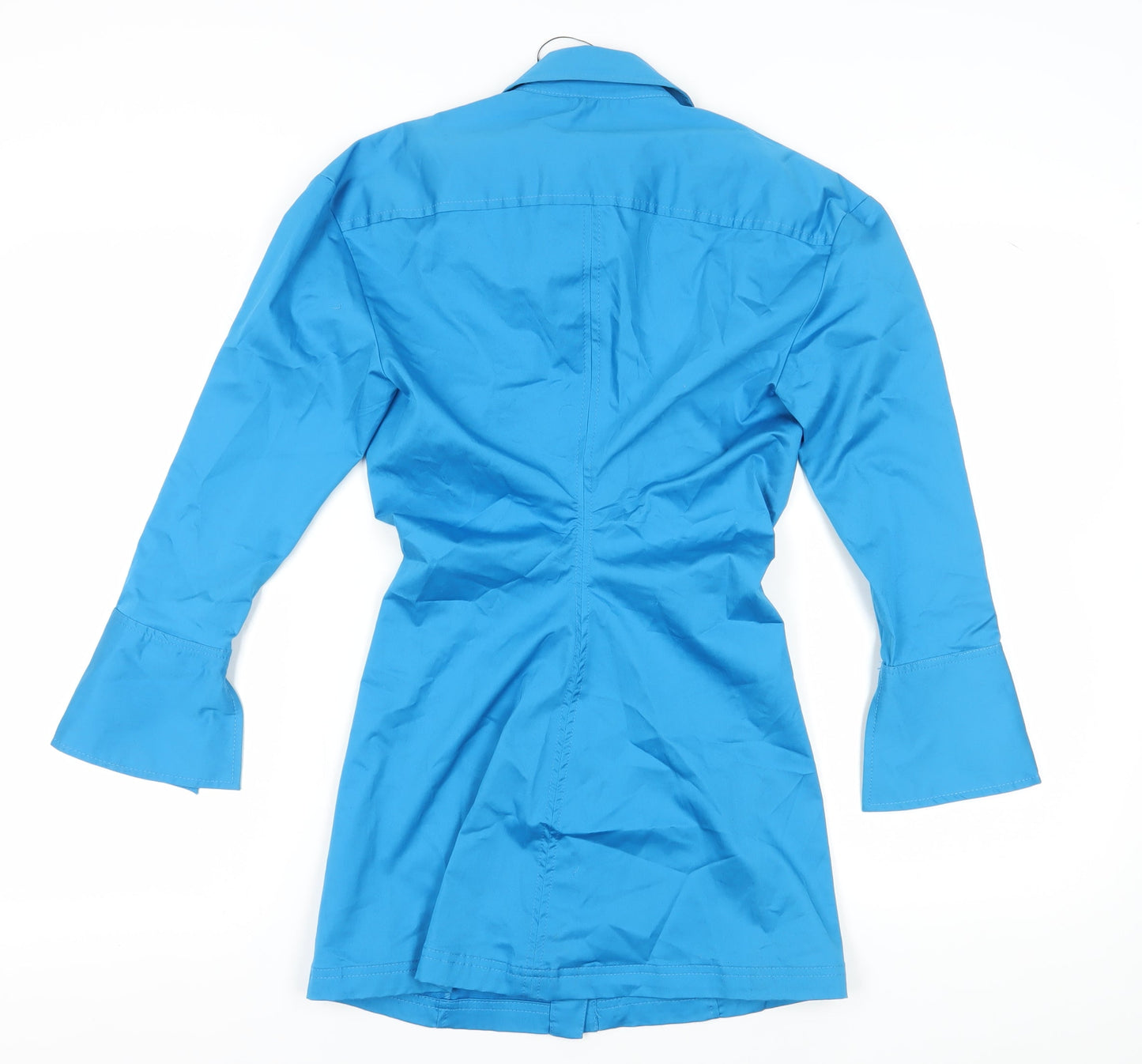 Zara Women's Blue Collared Shirt Dress, Size S