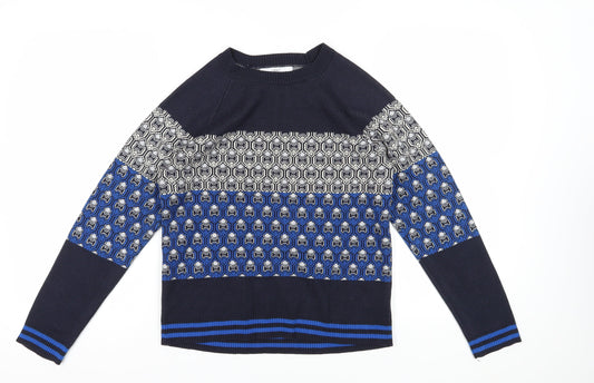 Next Women's Blue Geometric Jumper, Size S