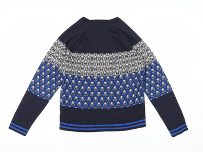 Next Women's Blue Geometric Jumper, Size S