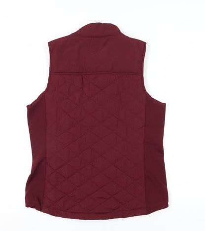 Back view of Roman Women's Red Quilted Waistcoat, size M, Sleeveless