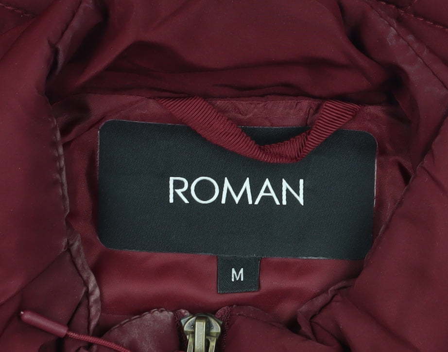 Close-up detail of Roman Women's Red Quilted Waistcoat, size M, Sleeveless