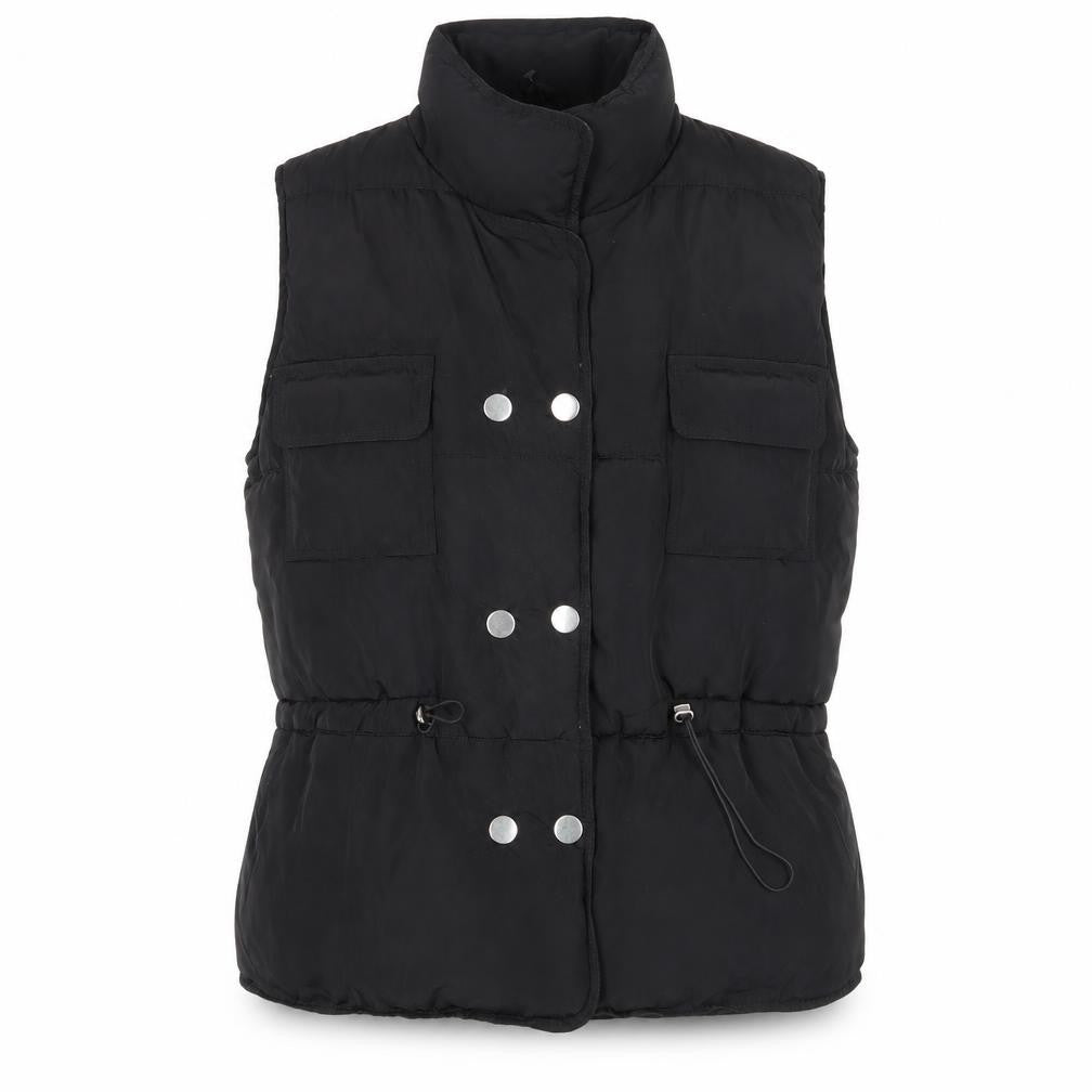 QED LDN Women's Black S Waistcoat Casual Classic