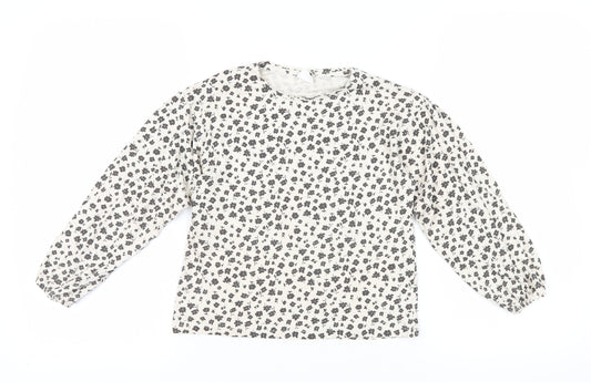 Zara Girls Floral Long Sleeve Blouse, Multicoloured, 9 Years
