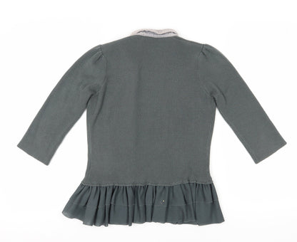 Back view of ASOS Women's Green Cardigan, size 8, Button Accent