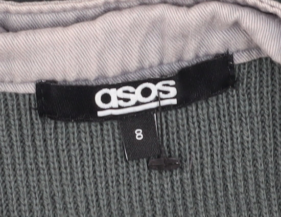 ASOS Women's Green Cardigan, Size 8, Button Accent