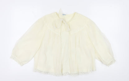 St Michael Women's Ivory 3/4 Sleeve Nylon Blouse