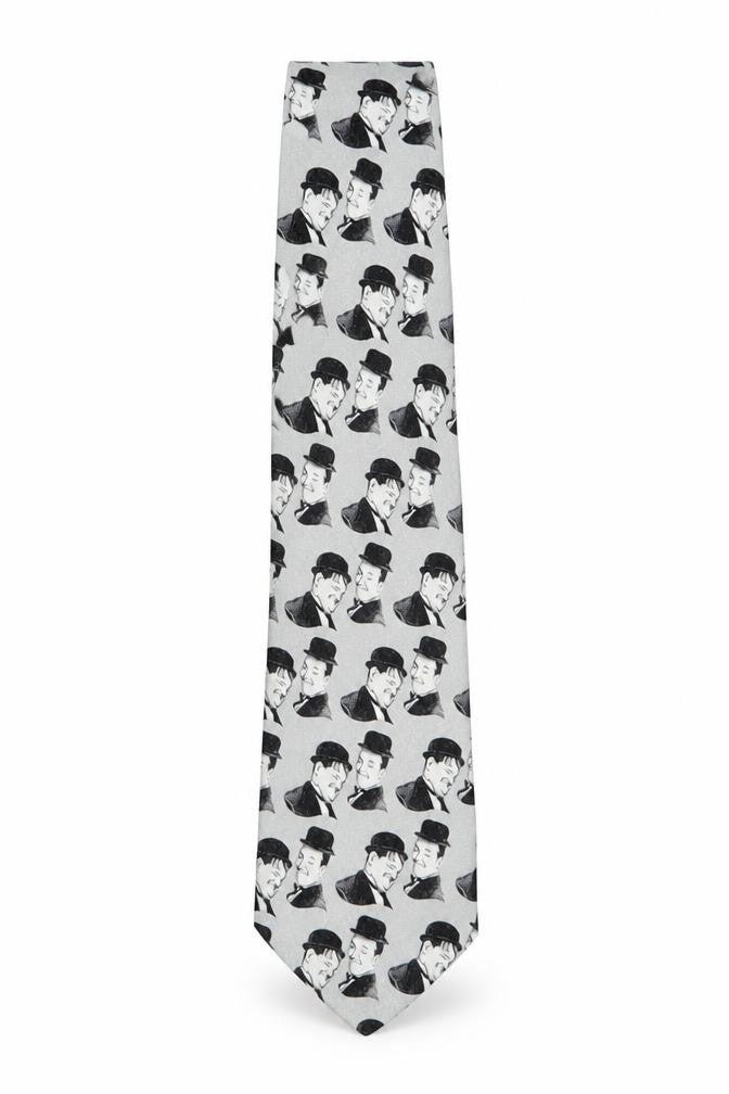 The Tie Studio Men's Grey Silk Geometric Handmade Tie