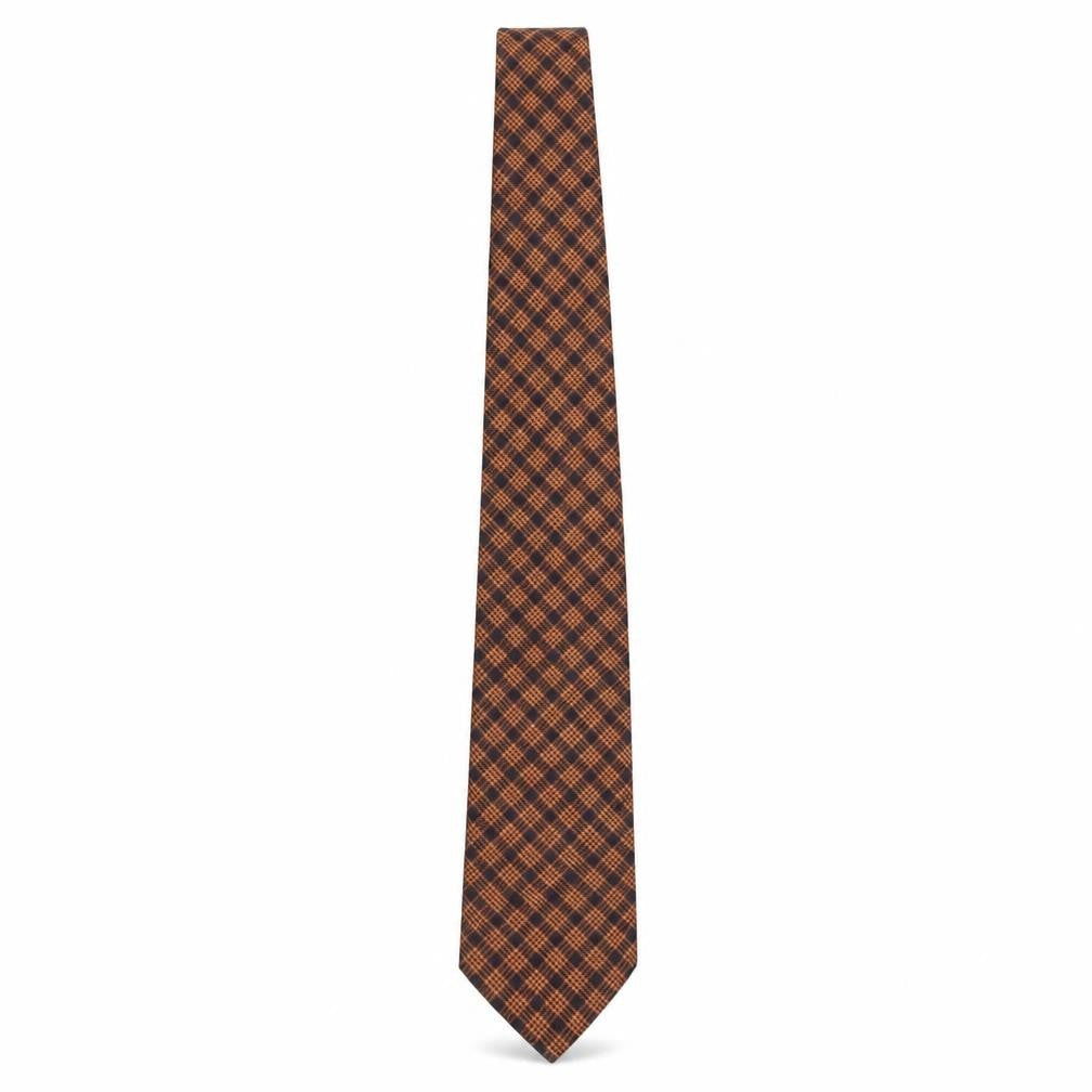 Altea Brown Check Wool Tie Men’s Excellent Condition