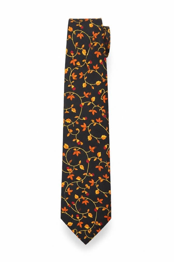 Pierre Balmain Men's Black Floral Silk Tie