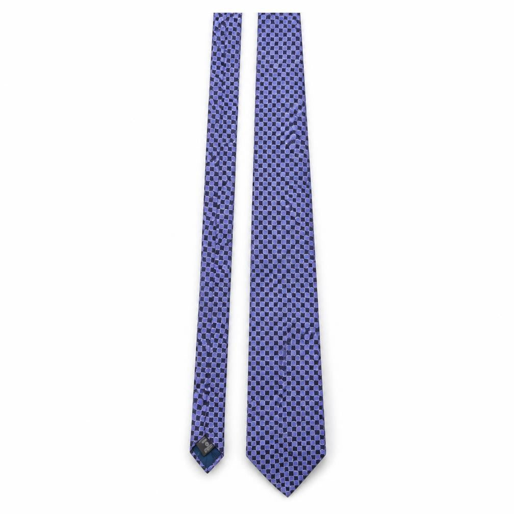 Next Men's Purple Geometric Silk Designer Tie