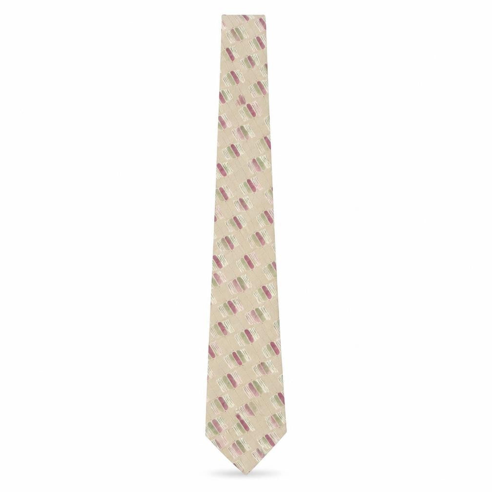 Hardy Amies Men's Beige Silk Geometric Tie