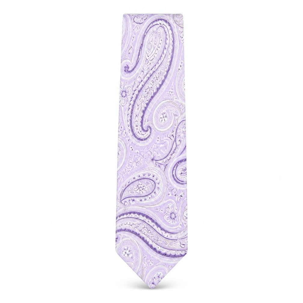Milan Men's Purple Silk Paisley Tie