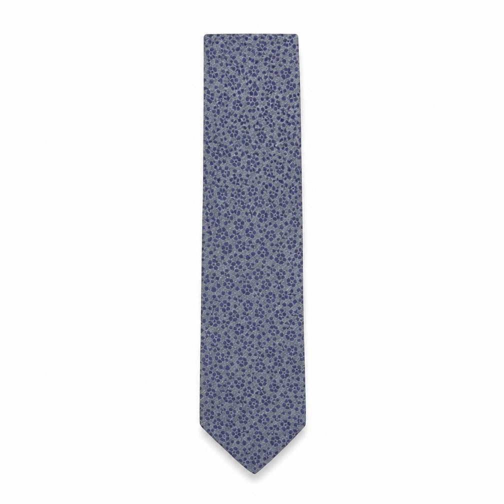 Massimo Dutti Men's Blue Floral Silk Tie
