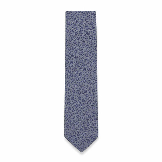 Massimo Dutti Men's Blue Floral Silk Tie