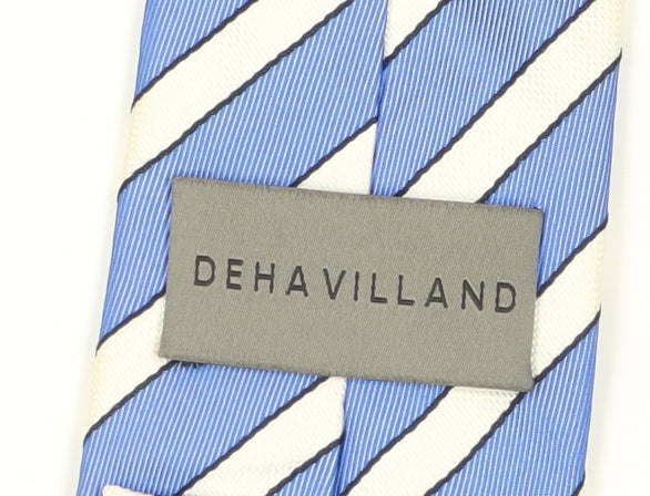 Dehavilland Men's Blue Striped Silk Tie