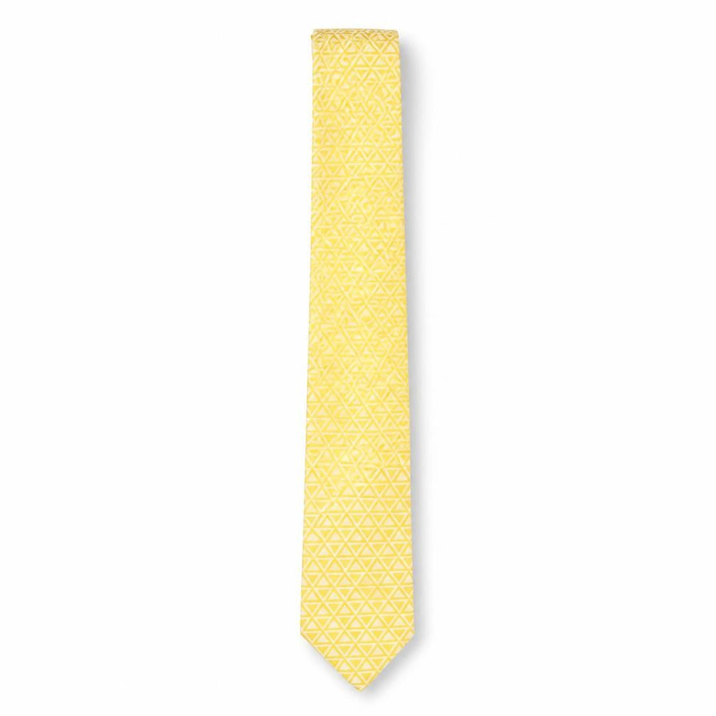 Iceberg Men's Yellow Geometric Silk Tie