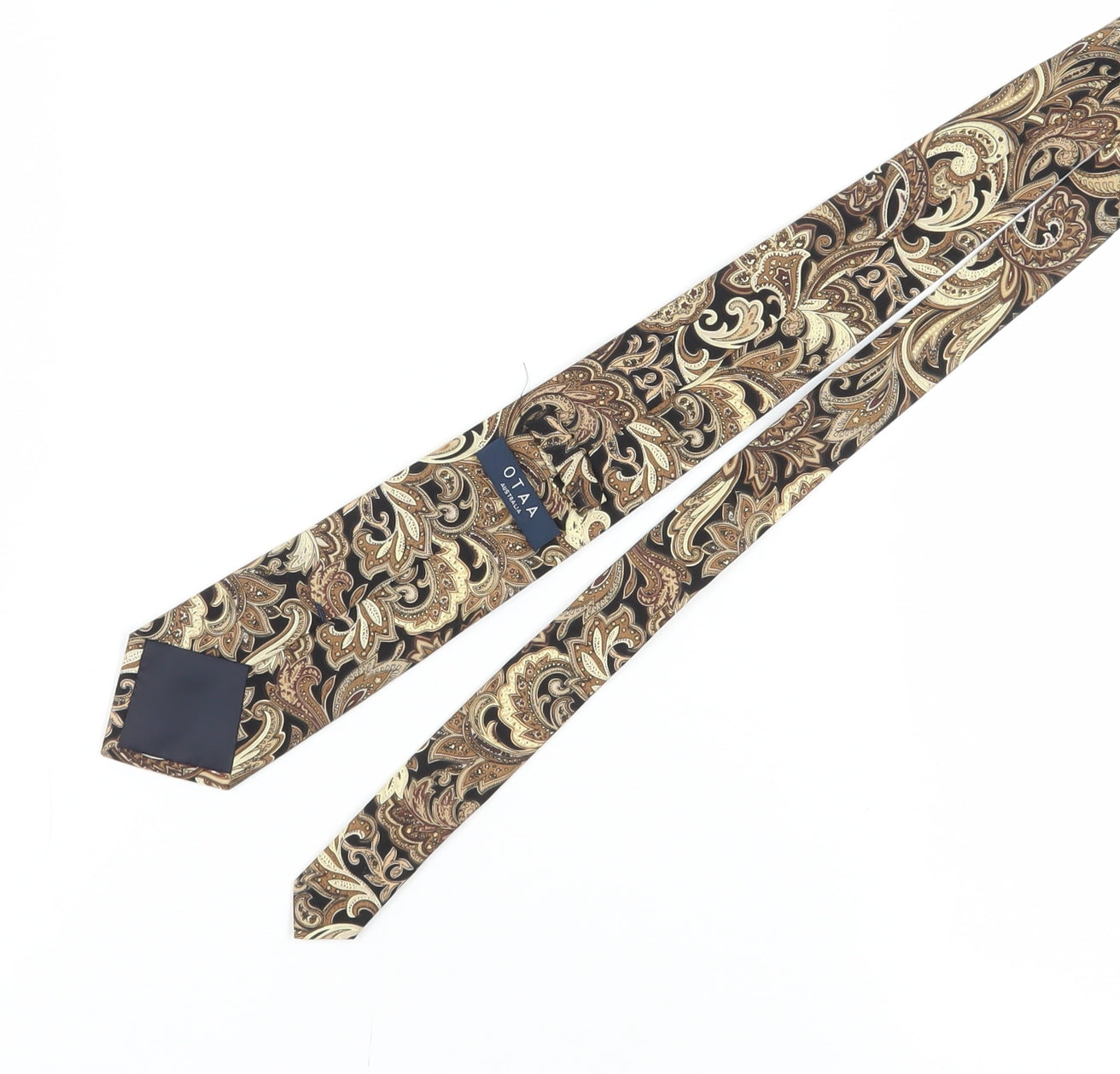 OTAA Men's Brown Paisley Cotton Handmade Tie