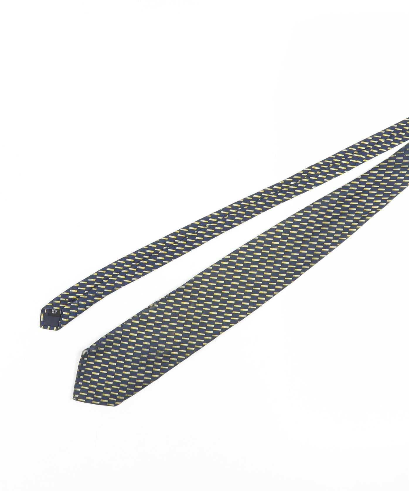 Savile Row Men's Blue Geometric Silk Tie
