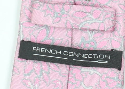French Connection Pink Floral Silk Men's Tie