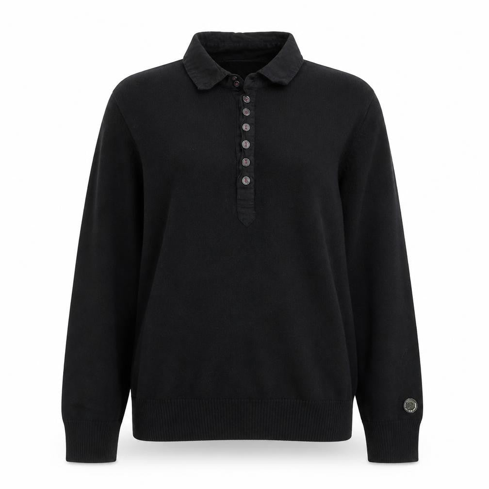 Diesel Women's Black Cotton Henley Jumper, Size S
