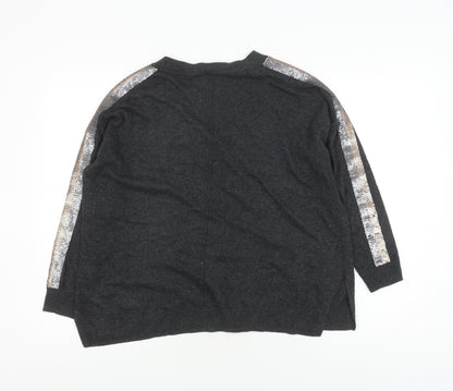 Mint Velvet Women’s Grey Pullover Jumper S V-Neck