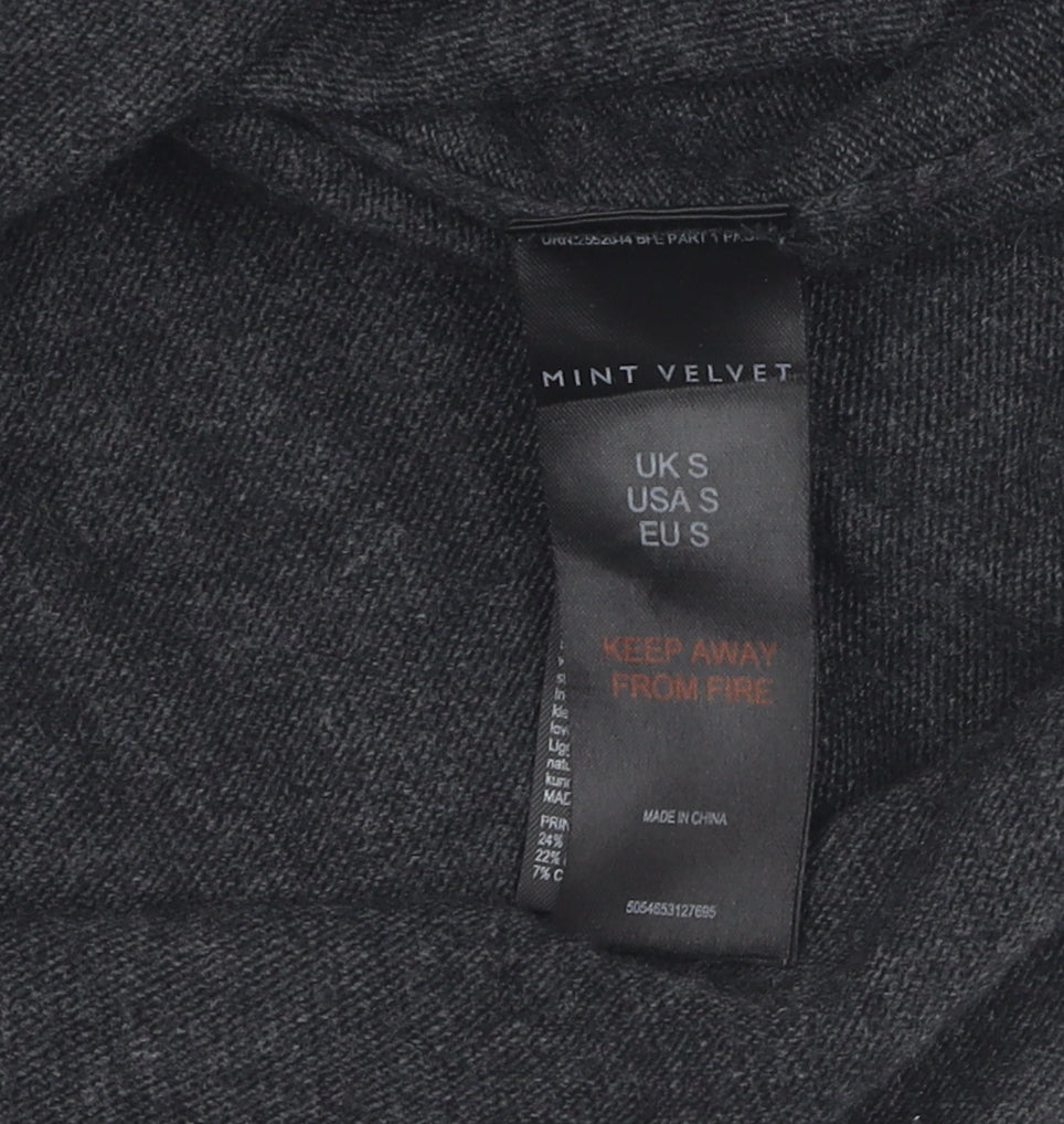 Mint Velvet Women’s Grey Pullover Jumper S V-Neck