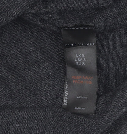 Mint Velvet Women’s Grey Pullover Jumper S V-Neck