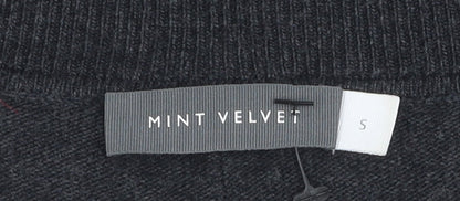 Mint Velvet Women’s Grey Pullover Jumper S V-Neck