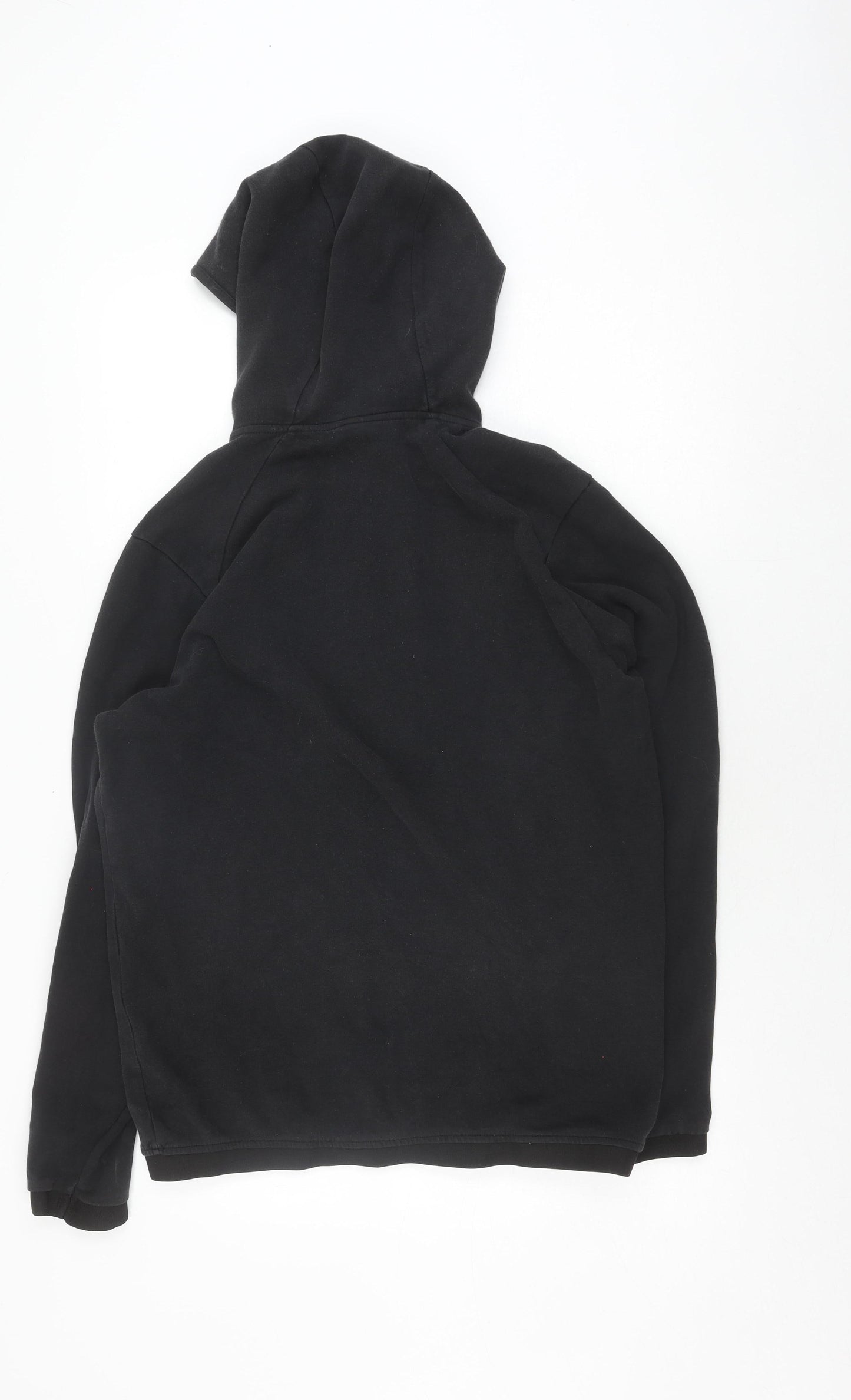 Zara Women's Black Basic Jacket - Size L, Hooded & Comfy