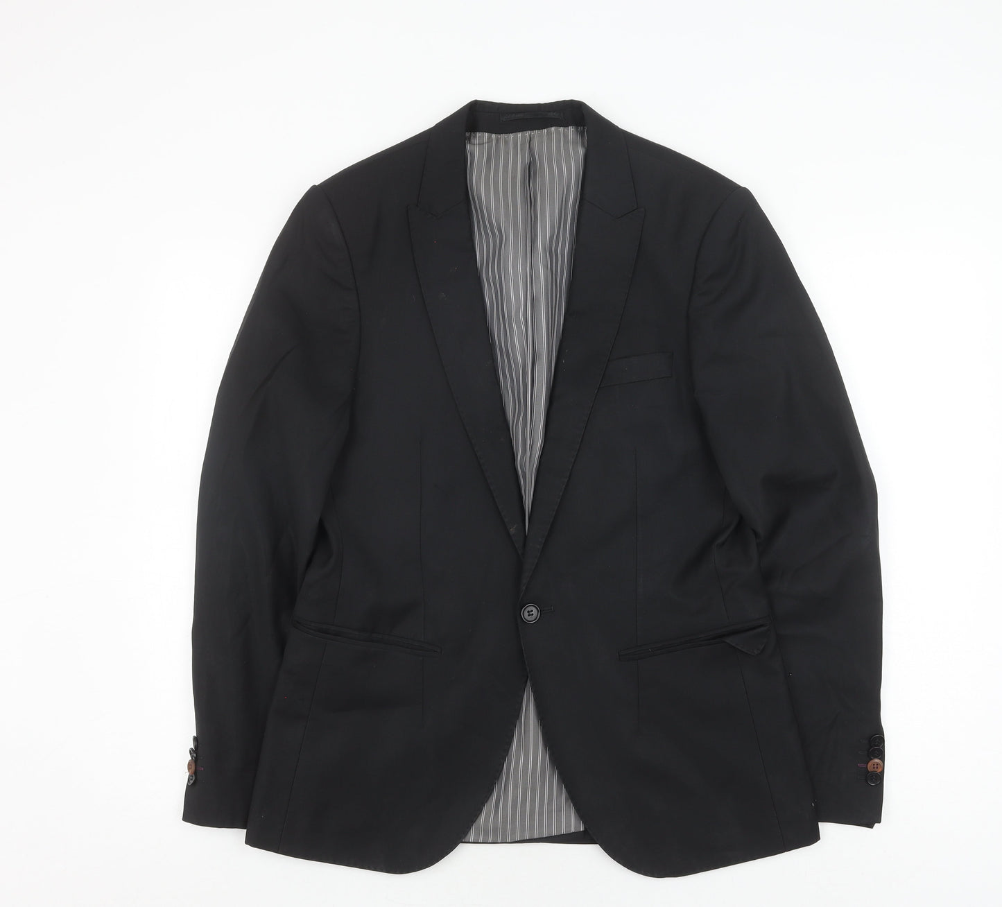 River Island Men’s Black Blazer, Size 40, Wool, Formal