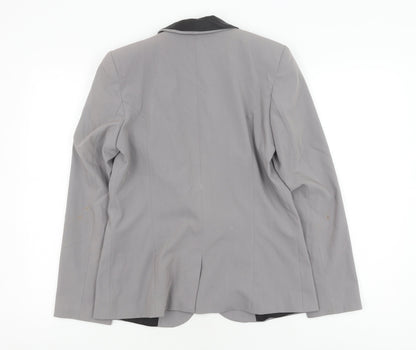 River Island Women's Grey Blazer UK 10 Lined Tailored