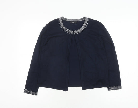 M&Co Women's Blue Cardigan Size 10 Round Neck