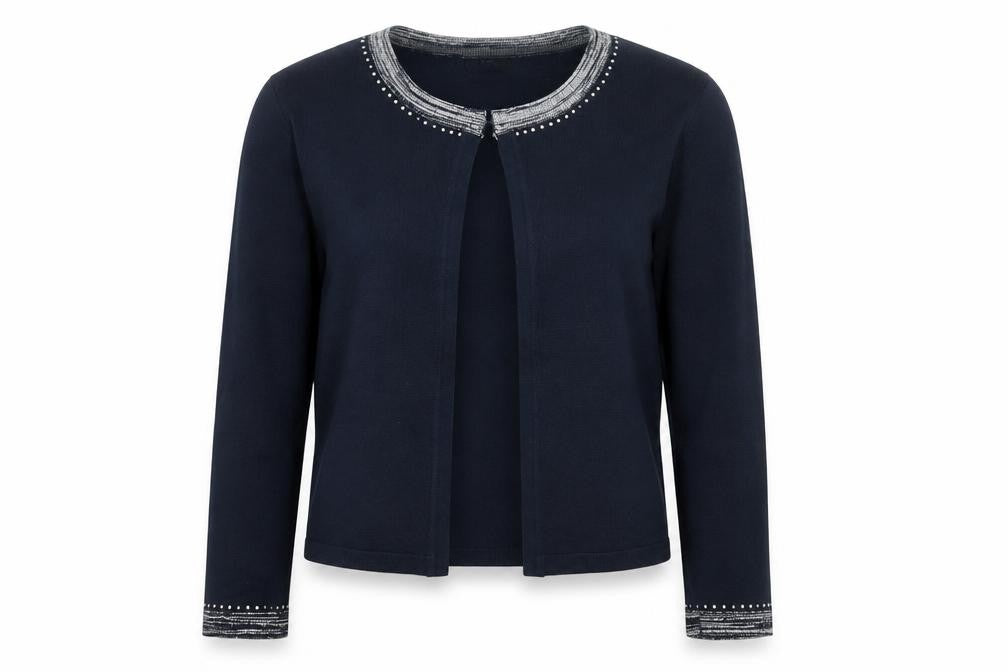 M&Co Women's Blue Cardigan Size 10 Round Neck