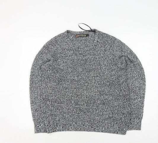 QED London Women's Grey Knit Jumper, Large, Crew Neck